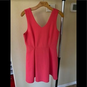 V neck polyester dress